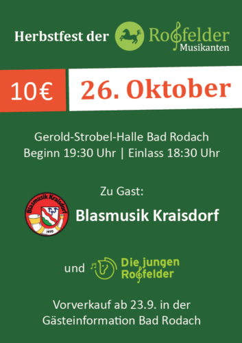 Herbstkonzert der Roßfelder Musikanten